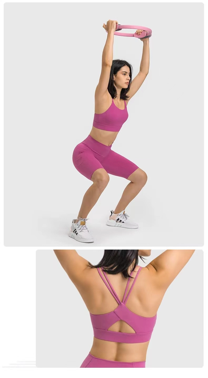 Hot Selling Fitness Yoga Wear Cross Straps Supportive Sports Bra for Women