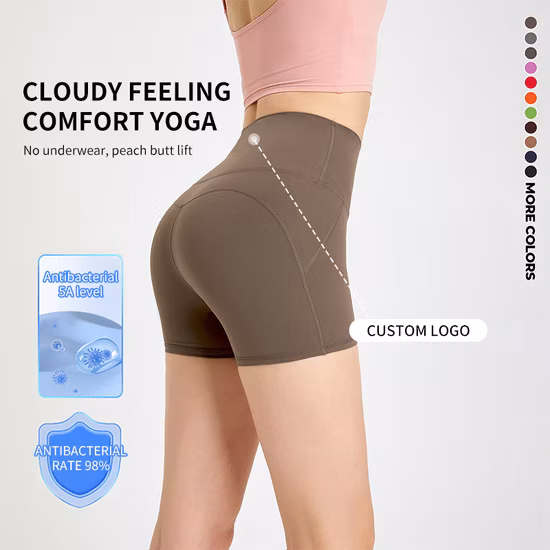 Fitness Sports Shorts Women&prime;s Summer Hot Pants Night Run Anti-Exposure European and American Yoga Leisure Speed Dry Running Breathable