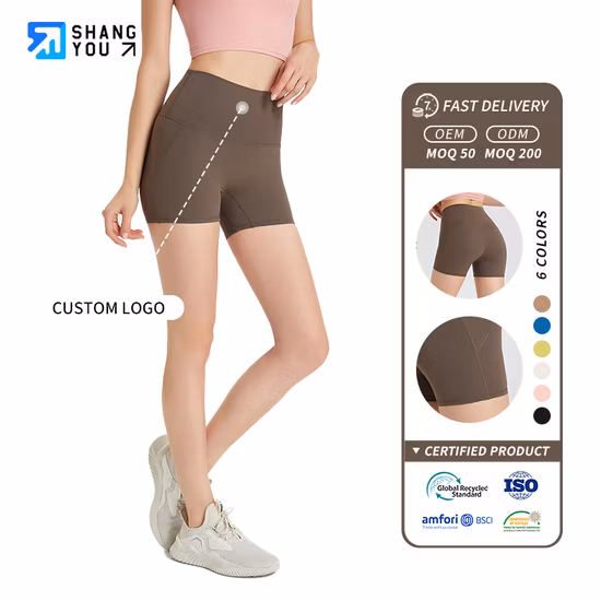 Fitness Sports Shorts Women&prime;s Summer Hot Pants Night Run Anti-Exposure European and American Yoga Leisure Speed Dry Running Breathable