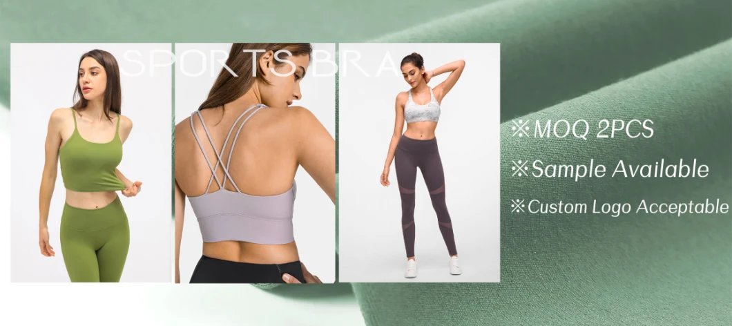 Running Workout Moisture Wicking Nylon Spandex Ribbed Women Fitness Yoga Clothing Sports Bra