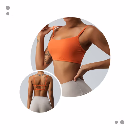 New Narrow Strap Sexy Backless Anti-Shock Gym Sports Bra for Women Fitness